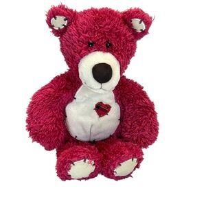 First & Main Tender Teddy Bear Red 12" Plush Plaid Patchwork Heart Stuffed Anima